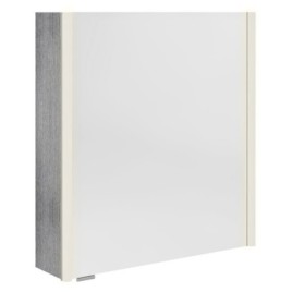 ALIX Armoire miroir avec éclairage LED 66x70x17,5cm, gauche/droite, chêne argenté