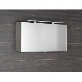CLOE miroir armoire incl. Lumière LED, 100x50x18cm, chêne argenté