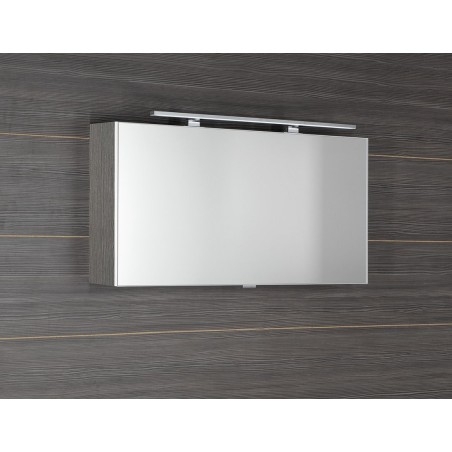 CLOE miroir armoire incl. Lumière LED, 100x50x18cm, chêne argenté