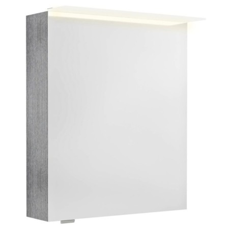 LINEX armoire miroir incl. Lumière LED, 60x70x15cm, gauche/droite, chêne argenté