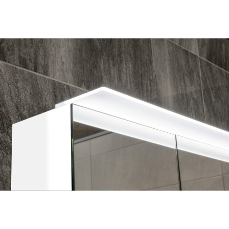 LINEX armoire miroir incl. Lumière LED, 80x70x15cm, chêne argenté