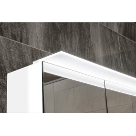 LINEX armoire miroir incl. Lumière LED, 100x70x15cm, chêne argenté