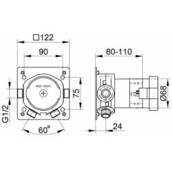 Keuco Accessoires - Corps d'encastrement DN15 59551000070