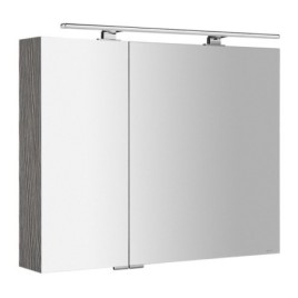 MIRRÓ miroir armoire incl. Lumière LED, 90x70x16cm, chêne argenté