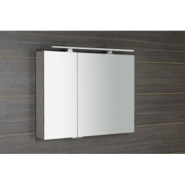 MIRRÓ miroir armoire incl. Lumière LED, 90x70x16cm, chêne argenté