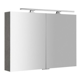 Armoire à glace MIRRÓ avec éclairage LED, 100x70x16cm, chêne argenté