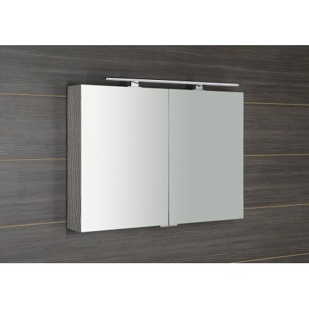 Armoire à glace MIRRÓ avec éclairage LED, 100x70x16cm, chêne argenté