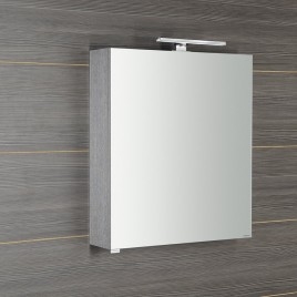 RIWA miroir armoire incl. Lumière LED, 60x70x17cm, chêne argenté