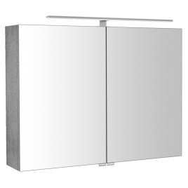 Armoire de toilette RIWA avec éclairage LED, 81x70x17cm, chêne argenté
