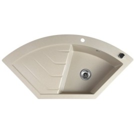 Évier de cuisine d'angle en granit 114x57,5cm, beige