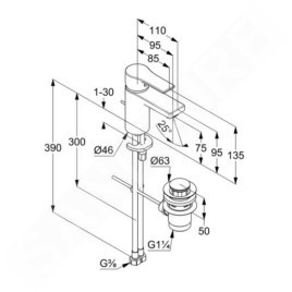 Kludi Zenta SL - Mitigeur de lavabo avec vidage, chrome 482600565