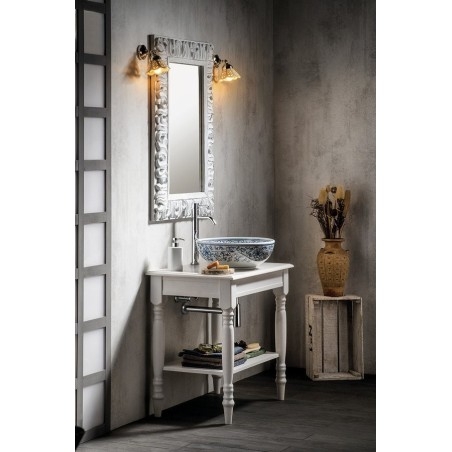 Table vasque CIMBURA 80x50x75cm, blanc vieilli