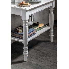 Table vasque CIMBURA 80x50x75cm, blanc vieilli