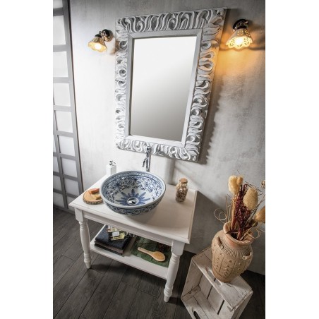 Table vasque CIMBURA 100x50x75cm, blanc vieilli