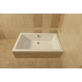 Receveur de douche rectangulaire DEEP, cadre 150x75x26cm, blanc