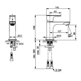 Ideal Standard Connect Air - Mitigeur de lavabo Slim, chrome A7010AA