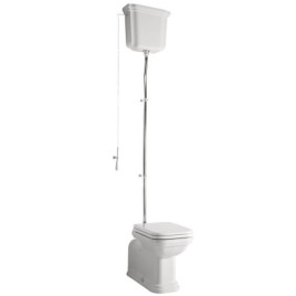 WALDORF Bowl toilette avec réservoir d'eau, S-Trap/P-Trap, blanc-chrome