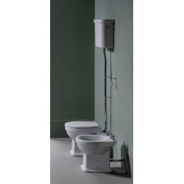CLASSIC Bowl toilette avec réservoir d'eau, S-Trap, blanc-chrome