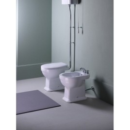 CLASSIC Bowl toilette avec réservoir d'eau, P-Trap, blanc-chrome