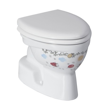 KID Pan WC pour enfants, S-trap, décor