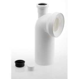 Connexion toilette coude 90, 1 connexion supplémentaire, 110mm