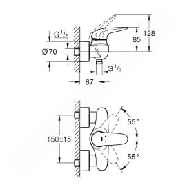 Grohe Eurostyle - Mitigeur de douche, chrome 23722003
