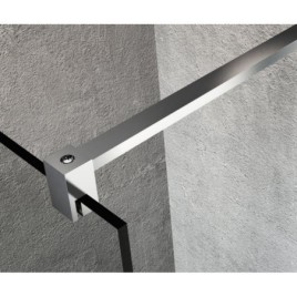 VARIO CHROME Panneau en verre de douche de 1 pièce, verre fumé, 1100 mm