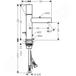 Axor Uno - Mitigeur de lavabo 110 avec vidage, nickel brossé 45001820