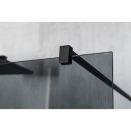 VARIO BLACK Panneau en verre de douche de 1 pièce, verre fumé, 1200 mm