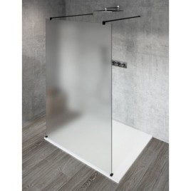 VARIO BLACK Panneau en verre de douche de 1 pièce, verre mat, 1000 mm