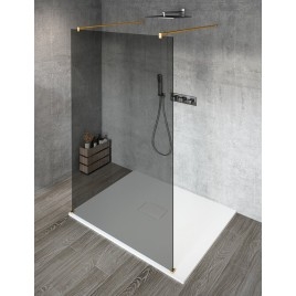 VARIO GOLD Panneau en verre de douche de 1 pièce, verre fumé, 800 mm