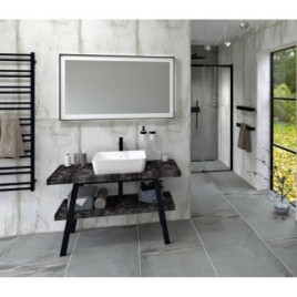 Table de lavabo TWIGA 120x72x50 cm, noir mat/pied