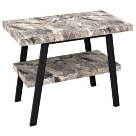 Table de lavabo TWIGA 90x72x50 cm, noir mat/grande pierre