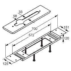 Kludi Accessoires - Plaque de fixation pour robinet de baignoire 3 trous 7614946-00