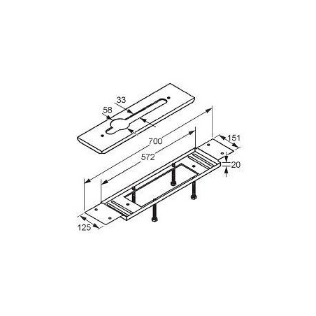 Kludi Accessoires - Plaque de fixation pour robinet de baignoire 3 trous 7614946-00