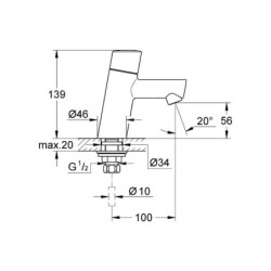 Grohe Concetto - Soupape de support, chrome 32207001