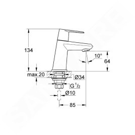 Grohe Eurodisc Cosmopolitan - Soupape de support, chrome 23051002