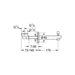 Grohe Eurodisc Cosmopolitan - Entrée de baignoire, chrome 13279002