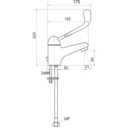 Novaservis Metalia 55 - Mitigeur de lavabo sans vidage, médical, chrome 55001/1L,0