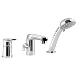 LOTTA Deck Mounted 3 Hole Mixer Tap, chrome