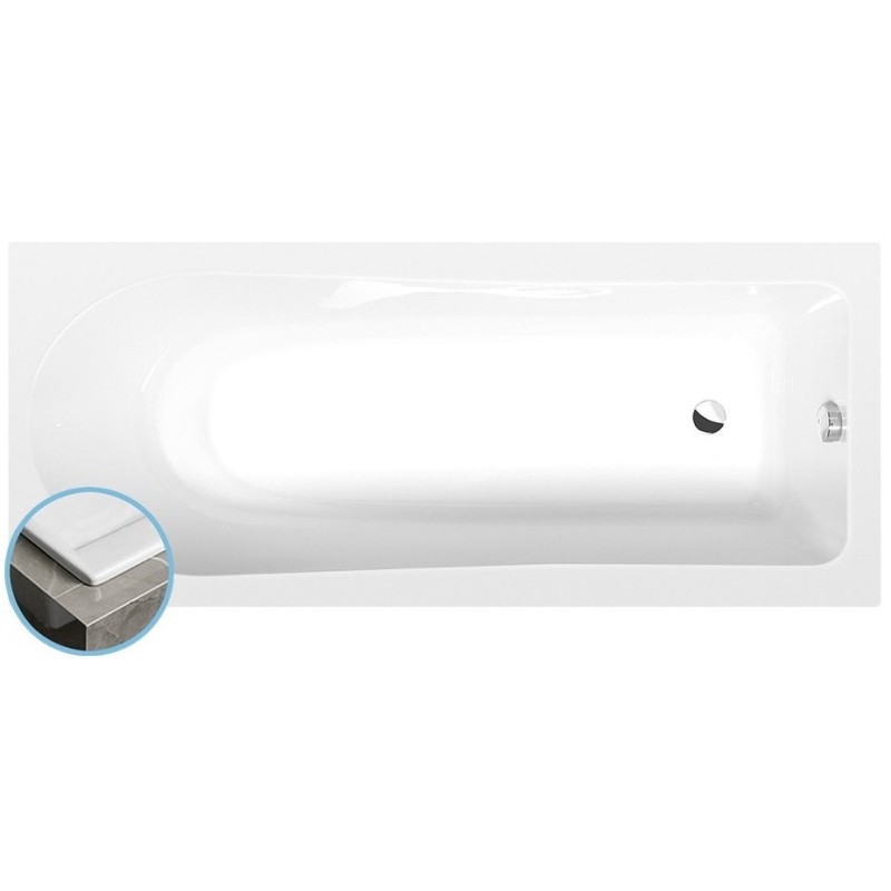 LISA SLIM Bain rectangulaire 150x70x47cm, blanc