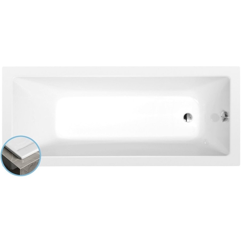 NOEMI SLIM Bain rectangulaire 170x70x39cm, blanc