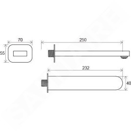 Ravak Chrome - Bec déverseur de baignoire CR 027.00, chrome X07P113