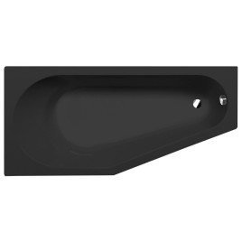 TIGRA L Bain Asymétrique 170x80x46cm, Noir Matt