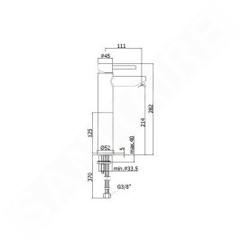 Paffoni Stick - Mitigeur de lavabo, chrome SK071HCR120