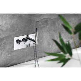 RHAPSODY mélangeur de douche thermostatique dissimulé comprenant douche à la main, 2/3 prises, chrome
