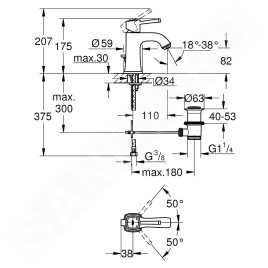Grohe Grandera - Mitigeur de lavabo avec vidage, dimension M, Warm Sunset 23303DA0