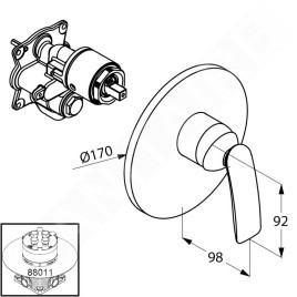 Kludi Balance - Mitigeur de douche encastré, chrome 526550575