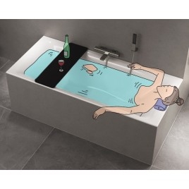 UNIVERSAL Assiette de bain, 80x25 cm, noir