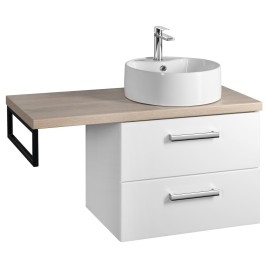 Ensemble de meubles de salle de bain VEGA, largeur 97.5 cm, chêne blanc/platin